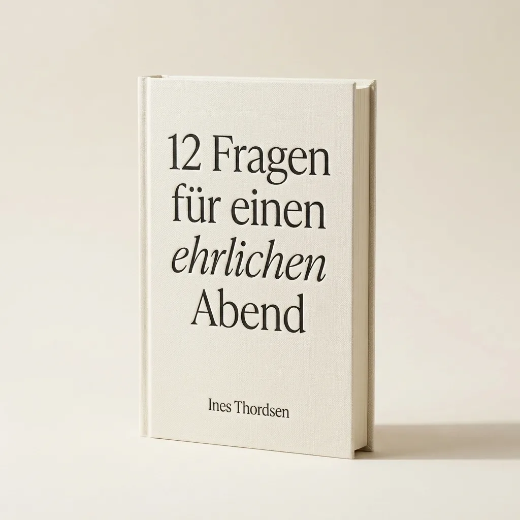 Leinengebundenes Buch „12 Fragen für einen ehrlichen Abend“